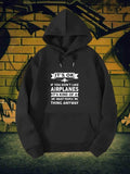 Men's Hoodie Its Ok If You Dont Like Airplanes Its Kind Of A Smart People Thing Anyway Minimalist White Icon Of A Flying Passenger Jet With Decorative Banners Airplane