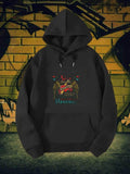 Men's Hoodie Heaven Mechanical Wings Surrounded By Small Hearts And Banner Heart