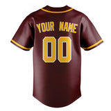 Custom Burgundy & Gold Color Fan Baseball Jersey BB01240528CK091