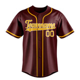 Custom Burgundy & Gold Color Fan Baseball Jersey BB01240528CK091