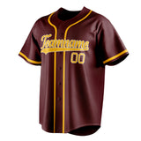 Custom Burgundy & Gold Color Fan Baseball Jersey BB01240528CK091