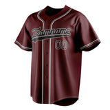 Custom Burgundy & Black Color Fan Baseball Jersey BB01240528CK092