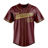 Custom Burgundy & Old Gold Color Fan Baseball Jersey BB01240528CK093