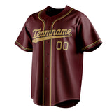 Custom Burgundy & Old Gold Color Fan Baseball Jersey BB01240528CK093