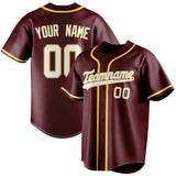 Custom Burgundy & White Color Fan Baseball Jersey