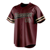 Custom Burgundy & Black Color Fan Baseball Jersey BB01240528CK097