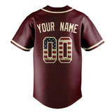 Custom Burgundy & Cream Vintage USA Flag Fan Baseball Jersey BB01240528CK100