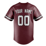 Custom Burgundy & White Color Fan Baseball Jersey BB01240528CK101