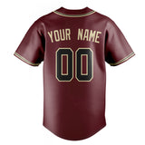 Custom Burgundy & Cream Color Fan Baseball Jersey BB01240528CK102