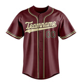 Custom Burgundy & Cream Color Fan Baseball Jersey BB01240528CK102