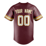 Custom Burgundy & White Color Fan Baseball Jersey BB01240528CK103