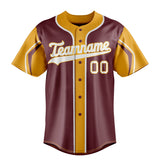 Custom Burgundy & Gold 3 Colors Arm Shapes Fan Baseball Jersey BB01240528CK104