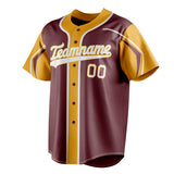 Custom Burgundy & Gold 3 Colors Arm Shapes Fan Baseball Jersey BB01240528CK104