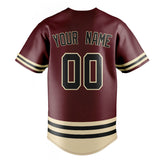 Custom Burgundy & Black Double Stripe Fan Baseball Jersey BB01240528CK105