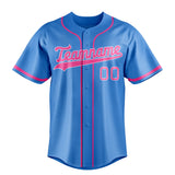 Custom Electric Blue & Pink Color Fan Baseball Jersey BB01240528JZ187