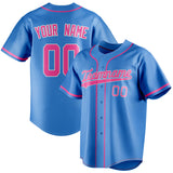 Custom Electric Blue & Pink Color Fan Baseball Jersey BB01240528JZ187