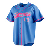 Custom Electric Blue & Pink Color Fan Baseball Jersey BB01240528JZ187