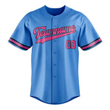 Custom Electric Blue & Pink Color Fan Baseball Jersey BB01240528JZ191