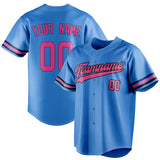 Custom Electric Blue & Pink Color Fan Baseball Jersey