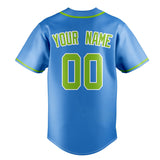 Custom Electric Blue & Green Color Fan Baseball Jersey BB01240528JZ193