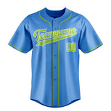 Custom Electric Blue & Green Color Fan Baseball Jersey BB01240528JZ193