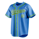 Custom Electric Blue & Green Color Fan Baseball Jersey BB01240528JZ193