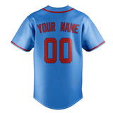 Custom Electric Blue & Red Color Fan Baseball Jersey BB01240528JZ194