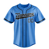 Custom Electric Blue & Black Color Fan Baseball Jersey BB01240528JZ198