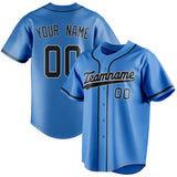 Custom Electric Blue & Black Color Fan Baseball Jersey