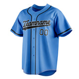 Custom Electric Blue & Black Color Fan Baseball Jersey BB01240528JZ198