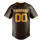 Custom Brown & Gold Color Fan Baseball Jersey BB01240528WX070