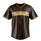 Custom Brown & Gold Color Fan Baseball Jersey BB01240528WX070