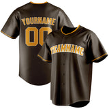 Custom Brown & Gold Color Fan Baseball Jersey