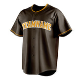 Custom Brown & Gold Color Fan Baseball Jersey BB01240528WX070