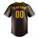 Custom Brown & Gold Color Fan Baseball Jersey BB01240528WX071