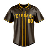 Custom Brown & Gold Color Fan Baseball Jersey BB01240528WX071