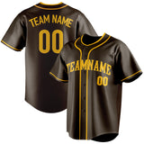 Custom Brown & Gold Color Fan Baseball Jersey BB01240528WX071