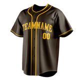 Custom Brown & Gold Color Fan Baseball Jersey BB01240528WX071