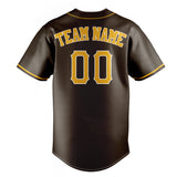 Custom Brown & Yellow Color Fan Baseball Jersey BB01240528WX072