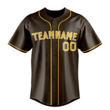 Custom Brown & Yellow Color Fan Baseball Jersey BB01240528WX072