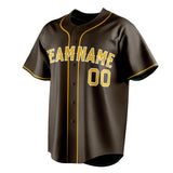 Custom Brown & Yellow Color Fan Baseball Jersey BB01240528WX072