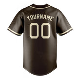 Custom Brown & Cream Color Fan Baseball Jersey BB01240528WX073