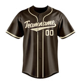 Custom Brown & Cream Color Fan Baseball Jersey BB01240528WX073