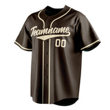 Custom Brown & Cream Color Fan Baseball Jersey BB01240528WX073