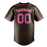 Custom Brown & Pink Color Fan Baseball Jersey BB01240528WX074