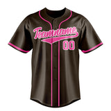 Custom Brown & Pink Color Fan Baseball Jersey BB01240528WX074