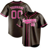 Custom Brown & Pink Color Fan Baseball Jersey