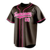 Custom Brown & Pink Color Fan Baseball Jersey BB01240528WX074