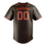 Custom Brown & Orange Color Fan Baseball Jersey BB01240528WX075