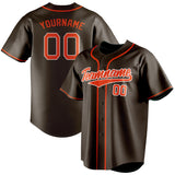 Custom Brown & Orange Color Fan Baseball Jersey